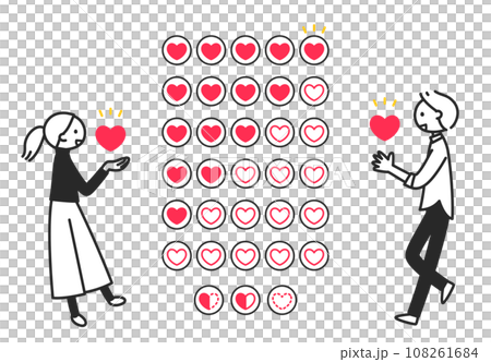 Male and female characters rated as hearts on a 5-point scale 108261684