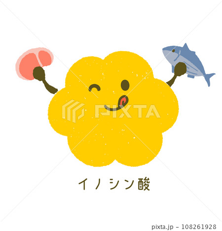 手描きのイノシン酸のキャラクター 108261928