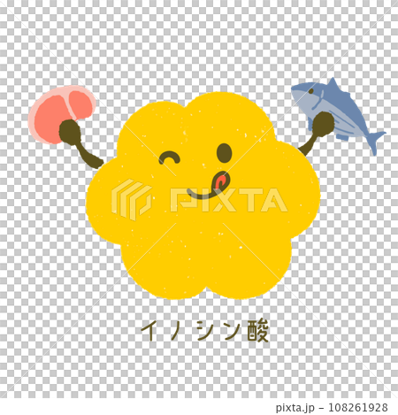 手描きのイノシン酸のキャラクター 108261928