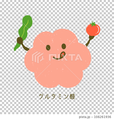 かわいい手描きのグルタミン酸のキャラクター かわいい手描きのグルタミン酸のキャラクター 108261936