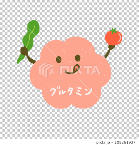 かわいい手描きのグルタミン酸のキャラクター 108261937