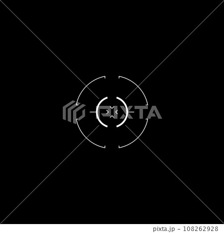 Futuristic GUI circle target, tech aim, HUD...のイラスト素材 [108262928] - PIXTA