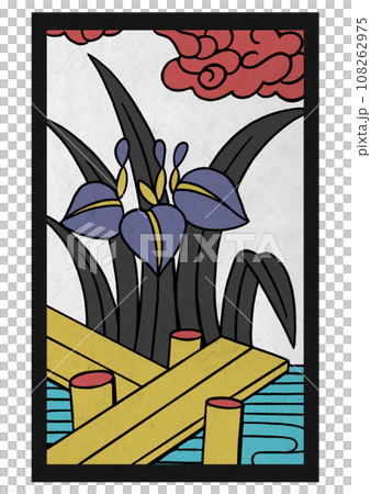 花札　杜若に八橋 108262975