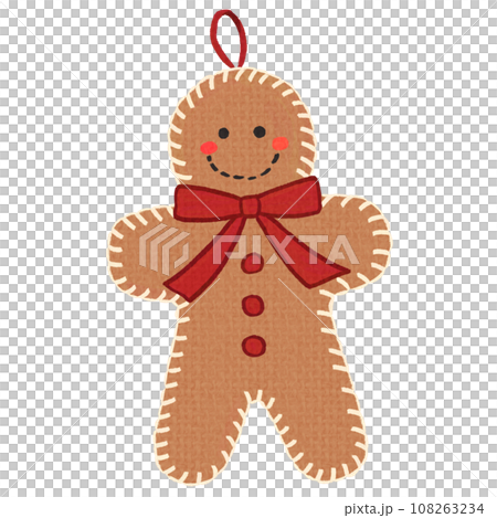 毛氈風格聖誕裝飾（薑餅人） 108263234