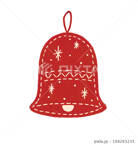 フェルト風のクリスマス飾り(赤いベル) フェルト風のクリスマス飾り(赤いベル) 108263235