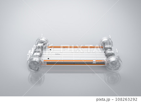 Electric car battery with pack of battery cells module on platform 108263292