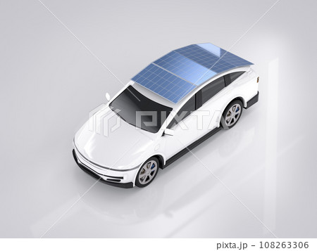 Ev car or electric vehicle with energy from solar panel Ev car or electric vehicle with energy from solar panel 108263306