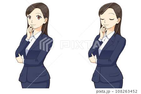 スーツを着た女性のポーズ おどろき スーツを着た女性のポーズ おどろき 108263452
