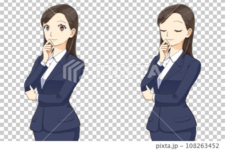 スーツを着た女性のポーズ おどろき スーツを着た女性のポーズ おどろき 108263452