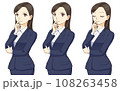 考えるスーツの女性　口閉じ版 108263458