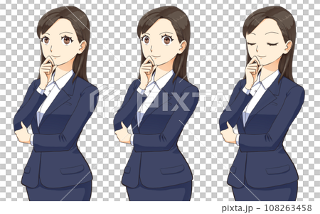 考えるスーツの女性 口閉じ版 考えるスーツの女性 口閉じ版 108263458