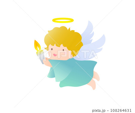 キャンドルを持つ天使のイラスト 108264631