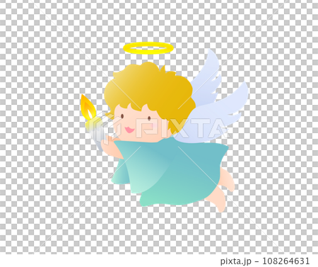 キャンドルを持つ天使のイラスト 108264631