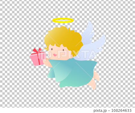 プレゼントを運ぶ天使のイラスト 108264633