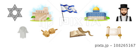 Israel Objects and Symbol of Culture Vector Set 108265167