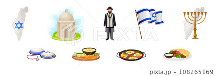 Israel Objects and Symbol of Culture Vector Set 108265169