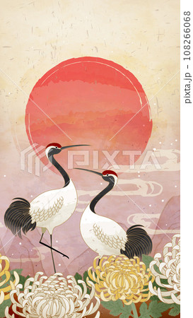 Red Crowned cranes wallpaper 108266068