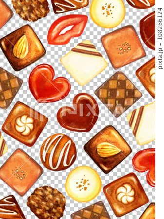 かわいい手書きのチョコの壁紙イラスト 108266124