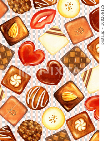 綺麗な手書きのチョコの壁紙イラスト 108266125