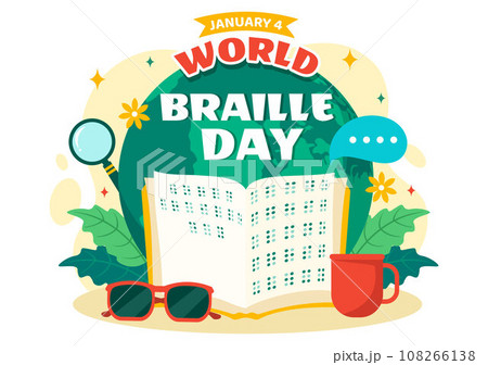 World Braille Day Vector Illustration on 4th of January with Text by Alphabet for Means of Communication in Flat Kids Cartoon Background Design World Braille Day Vector Illustration on 4th of January with Text by Alphabet for Means of Communication in Flat Kids Cartoon Background Design 108266138