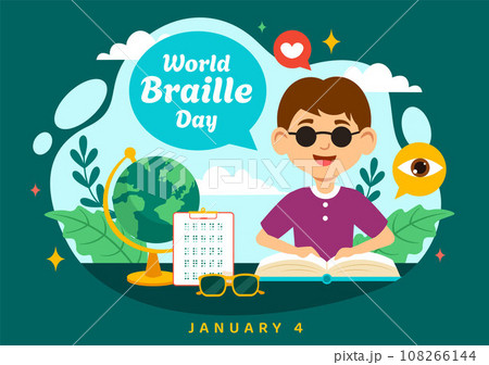 World Braille Day Vector Illustration on 4th of January with Text by Alphabet for Means of Communication in Flat Kids Cartoon Background Design World Braille Day Vector Illustration on 4th of January with Text by Alphabet for Means of Communication in Flat Kids Cartoon Background Design 108266144