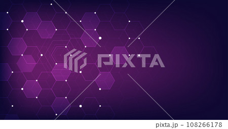 Background of hexagon geometric dark pattern. 108266178