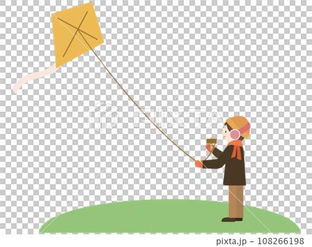 凧揚げを楽しむ少年 108266198