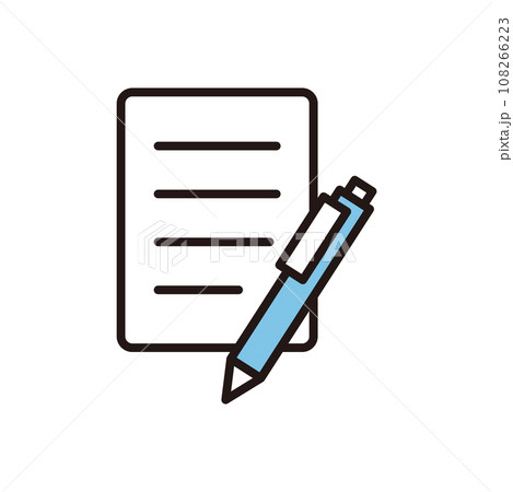 書類　紙　記入　アイコン 108266223