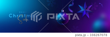Horizontal Christmas sale banner.  108267078