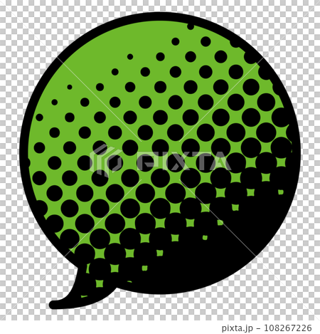 Speech bubble illustration 1 [Black halftone (green)] 108267226