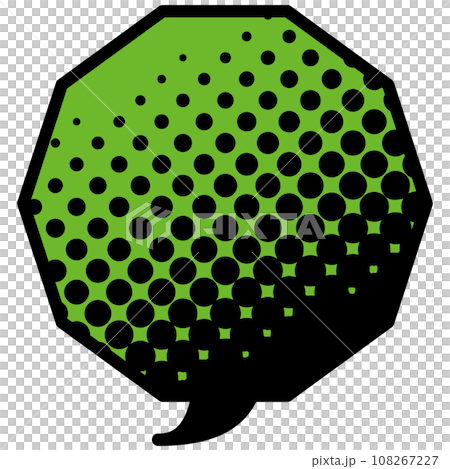 Speech bubble illustration 2 [Black halftone (green)] 108267227