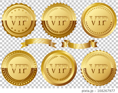 Luxury VIP emblem 6 types set gold 108267977