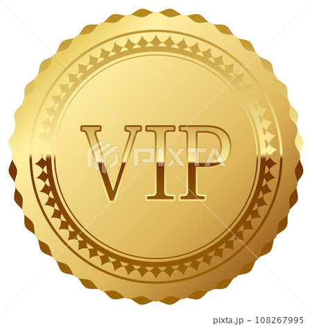 高級感のあるVIPエンブレム　ゴールド 108267995