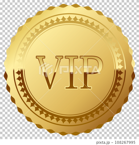 高級感のあるVIPエンブレム　ゴールド 108267995