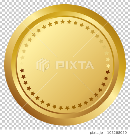 高級感のあるエンブレム　ゴールド 108268030