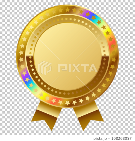 Luxury emblem rainbow gold 108268057