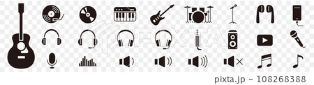 musical instruments line icons collection vector 108268388