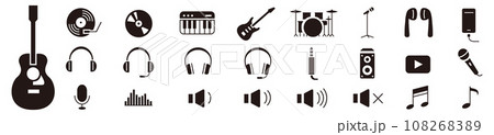 musical instruments line icons collection vector musical instruments line icons collection vector 108268389