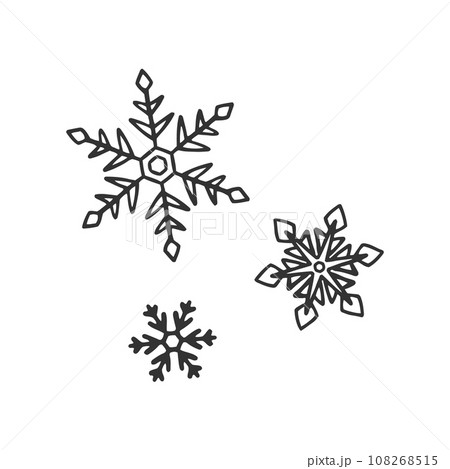 手描きの雪の結晶イラスト素材 108268515