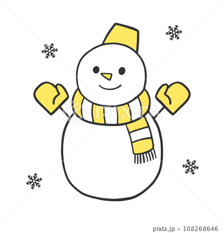 手描きのラフな雪だるまのイラスト素材のイラスト素材 [108268646] - PIXTA