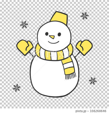 Hand-drawn rough snowman illustration material Hand-drawn rough snowman illustration material 108268646