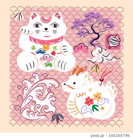 Maneki-neko print 11 108268796