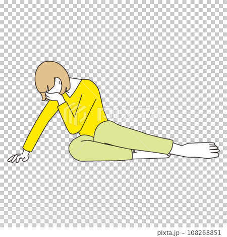 一名女子蒙著臉赤腳坐下 一名女子蒙著臉赤腳坐下 108268851