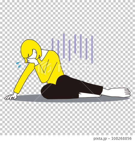 泣き崩れる女性　裸足 108268856