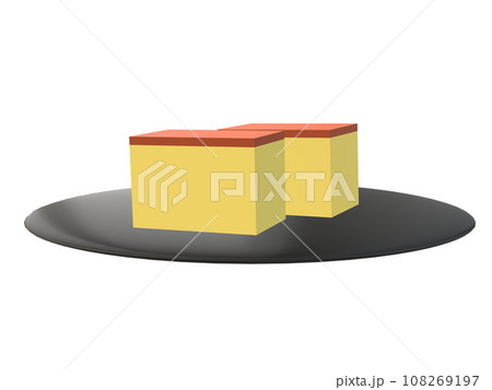 シンプルなカステラ(2切れ)のイラスト 108269197