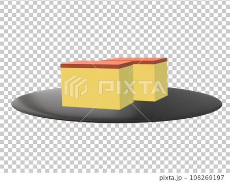 シンプルなカステラ(2切れ)のイラスト 108269197