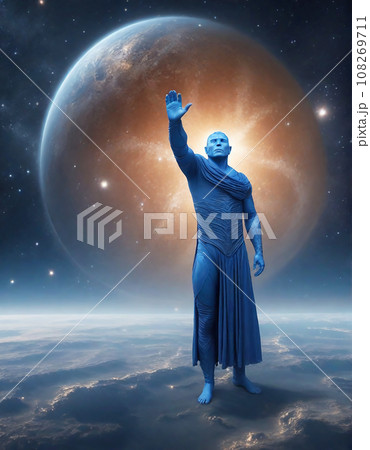 地球にメッセージを送る宇宙人 シリウスのイラスト アート（AI生成画像） 108269711
