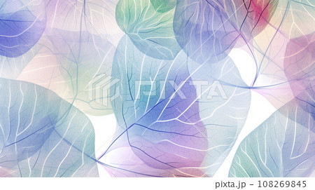 Beautiful white skeletonized leaf blue and purple colors. Beautiful white skeletonized leaf blue and purple colors. 108269845