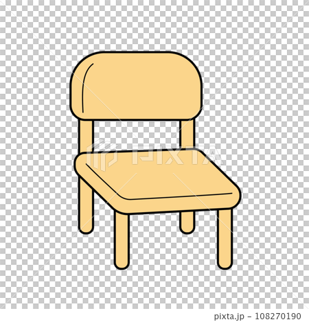 簡單可愛的椅子插圖白色背景向量與主線剪貼畫 108270190