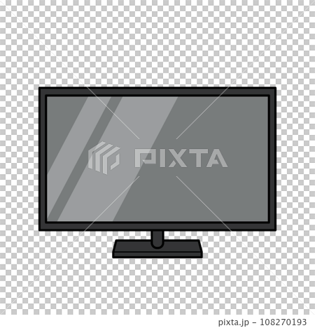 シンプルで可愛いテレビのイラスト　白背景　ベクター　主線あり　クリップアート 108270193